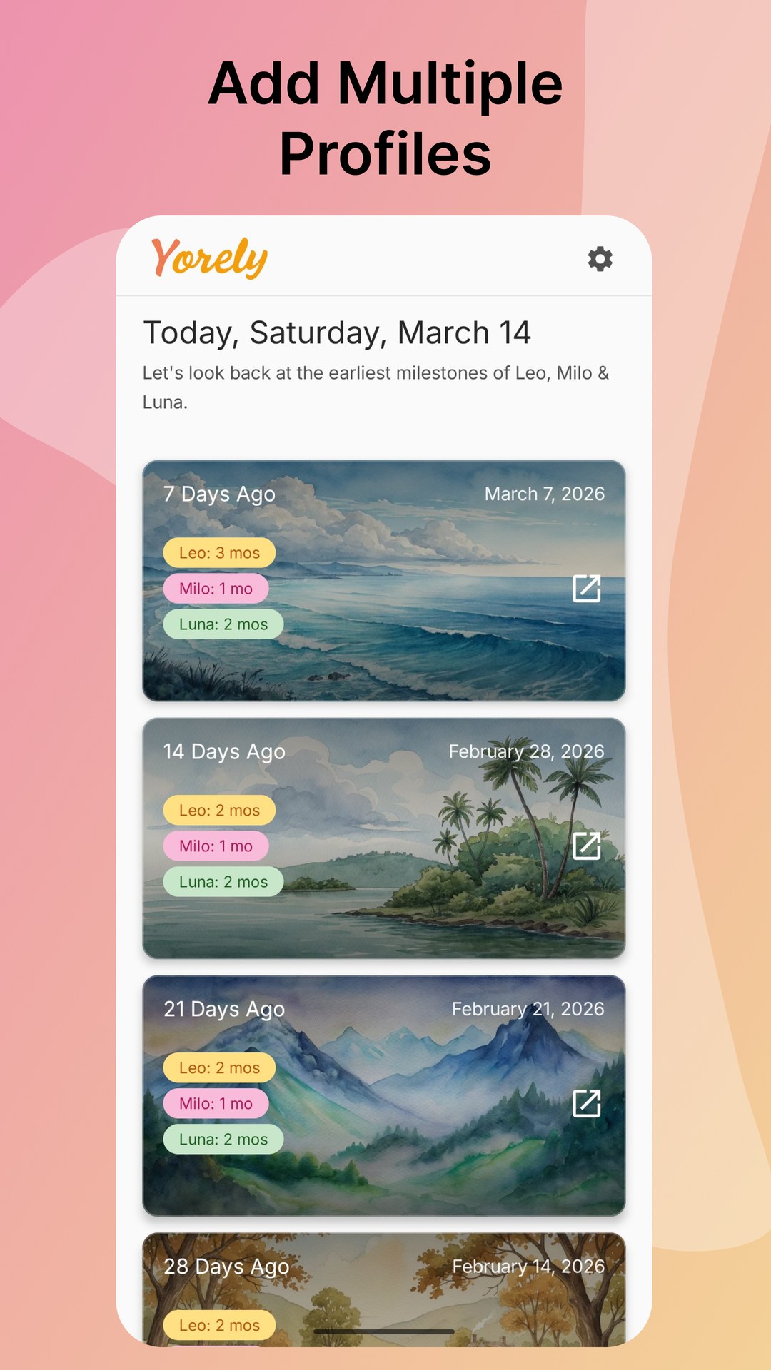 Settings with multiple profiles for children and pets.